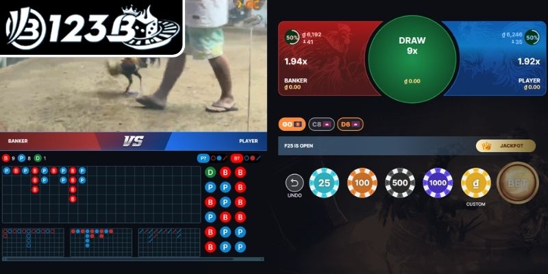 Các loại hình đá gà tại 123B